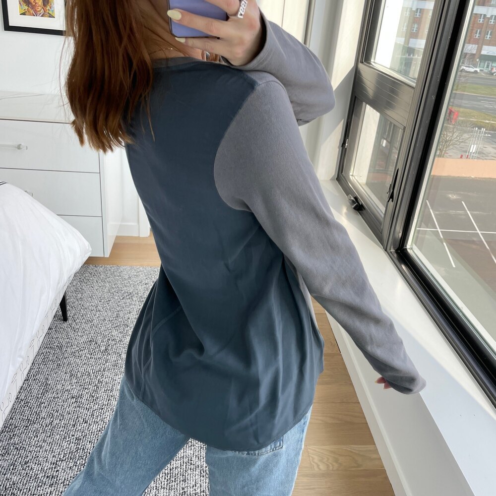 La Vi by Sam & Lavi Scoop Neck Pullover Top Gray Small - Picture 5 of 5